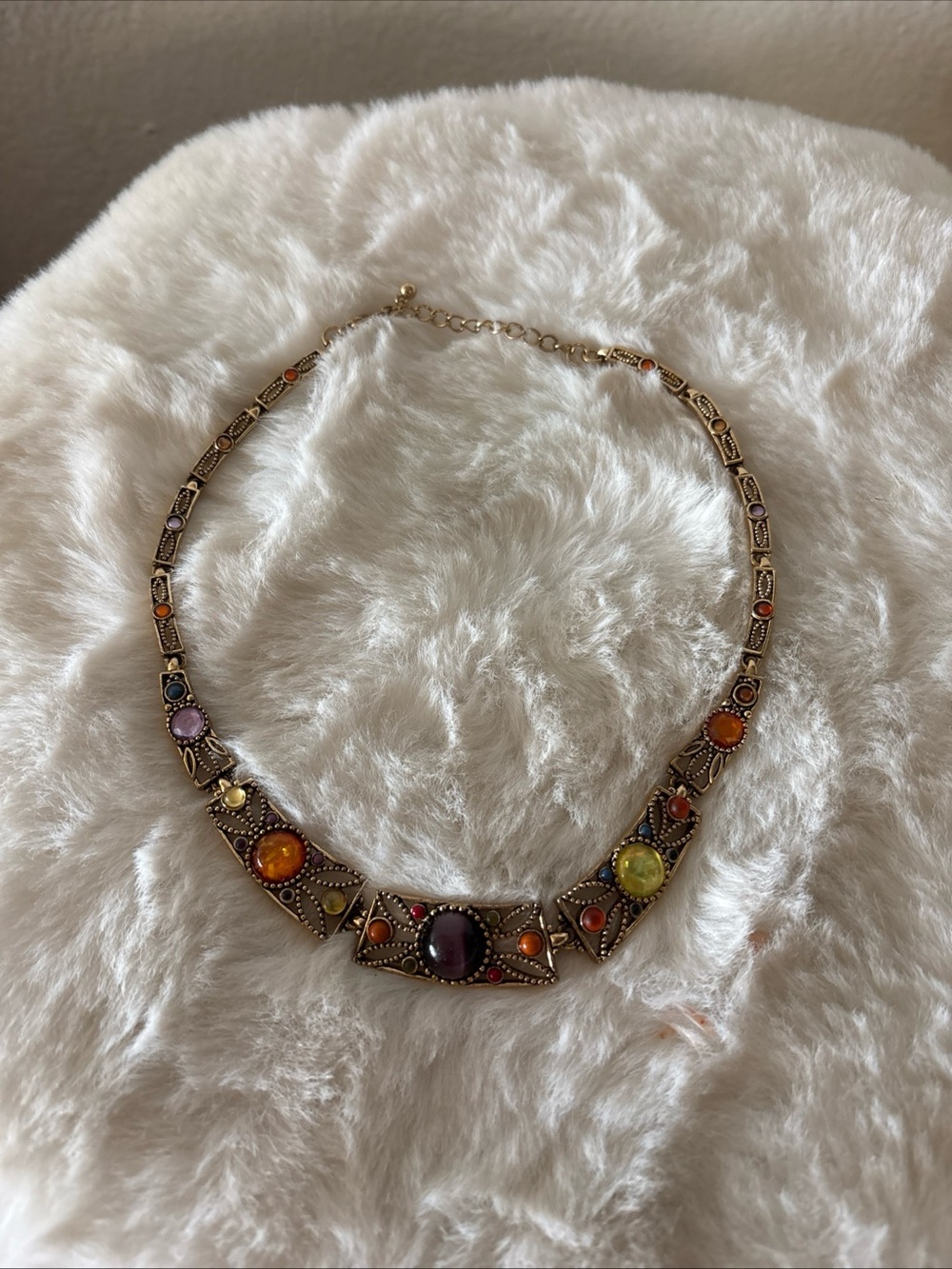 Multicolor Gemstone Statement Necklace - Women Jewelry